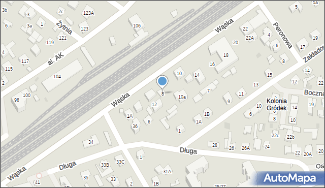 Wołomin, Wąska, 8, mapa Wołomin