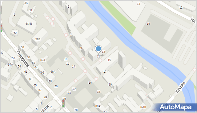 Wrocław, Walońska, 11, mapa Wrocławia