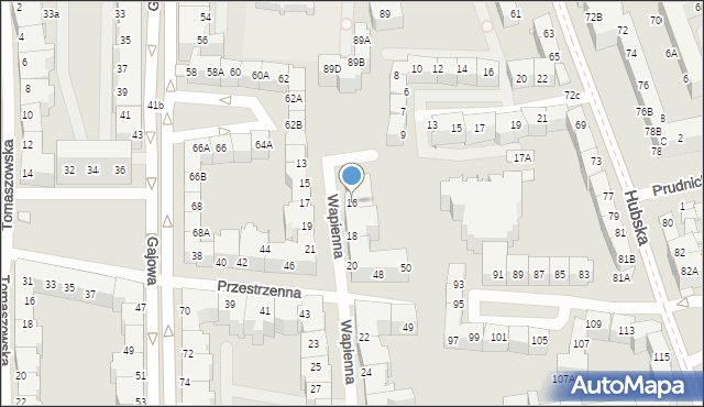 Wrocław, Wapienna, 16, mapa Wrocławia
