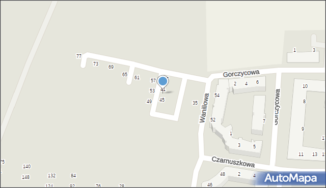 Wrocław, Waniliowa, 43, mapa Wrocławia