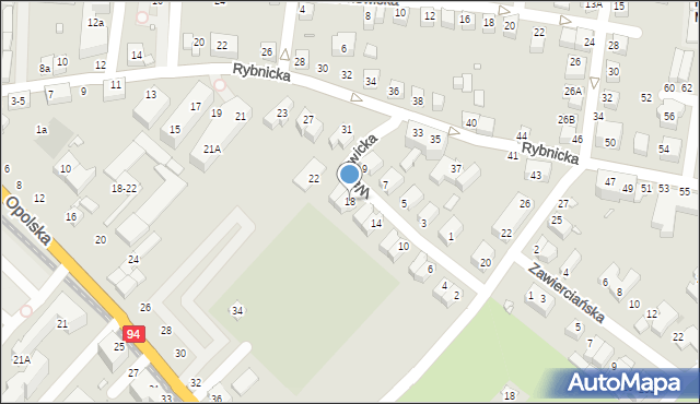 Wrocław, Wadowicka, 18, mapa Wrocławia