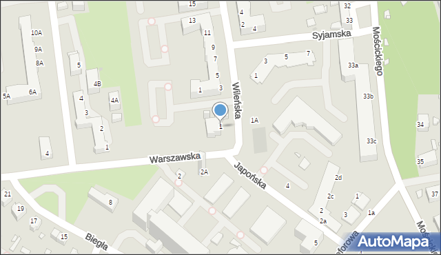 Wrocław, Warszawska, 1, mapa Wrocławia
