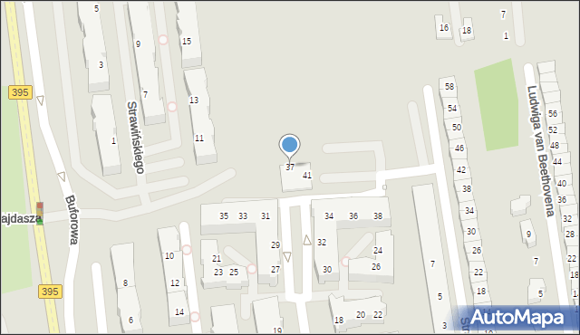 Wrocław, Wagnera Ryszarda, 37, mapa Wrocławia