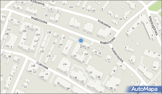 Wrocław, Wałbrzyska, 11, mapa Wrocławia