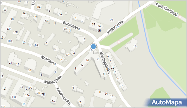 Wrocław, Wałbrzyska, 1b, mapa Wrocławia