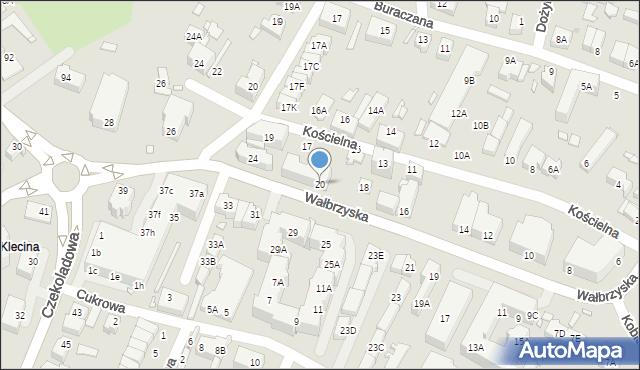 Wrocław, Wałbrzyska, 20, mapa Wrocławia