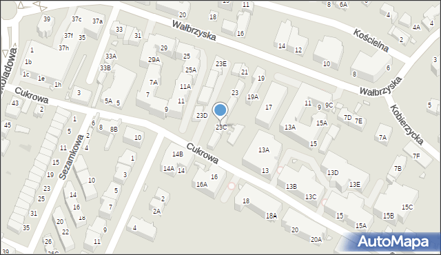 Wrocław, Wałbrzyska, 23C, mapa Wrocławia