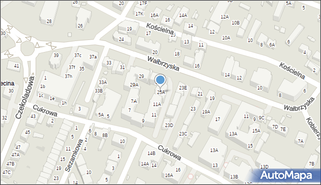 Wrocław, Wałbrzyska, 25A, mapa Wrocławia