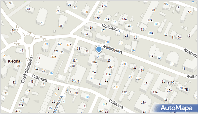 Wrocław, Wałbrzyska, 29, mapa Wrocławia