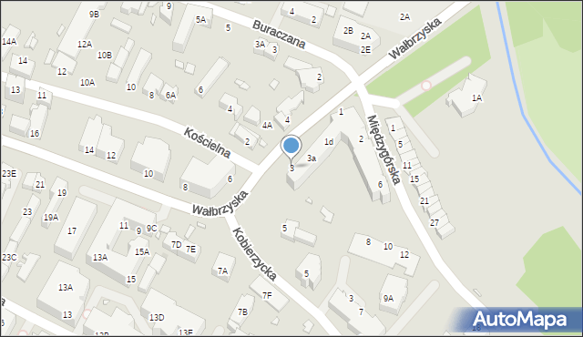 Wrocław, Wałbrzyska, 3, mapa Wrocławia