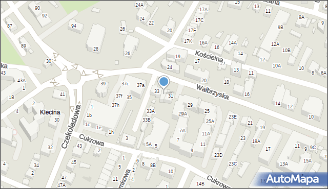 Wrocław, Wałbrzyska, 31A, mapa Wrocławia