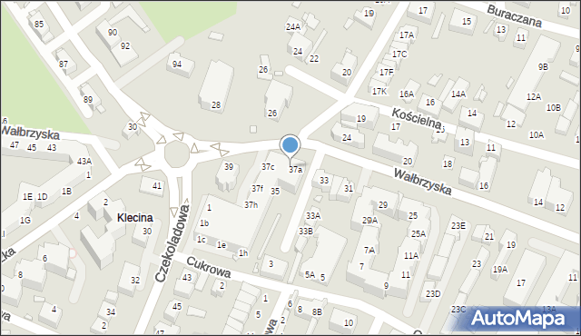 Wrocław, Wałbrzyska, 37b, mapa Wrocławia