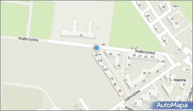 Wrocław, Wałbrzyska, 61, mapa Wrocławia