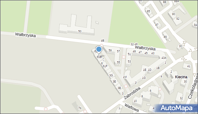 Wrocław, Wałbrzyska, 61B, mapa Wrocławia