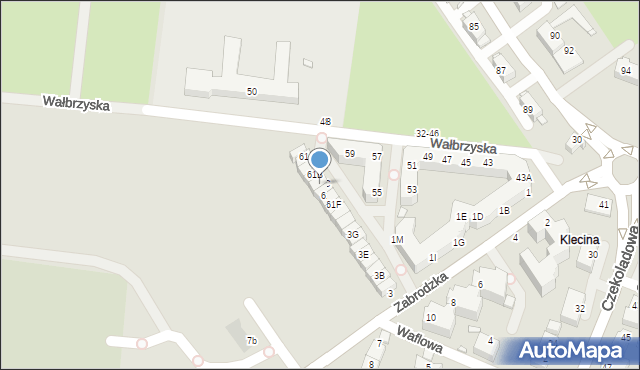 Wrocław, Wałbrzyska, 61C, mapa Wrocławia