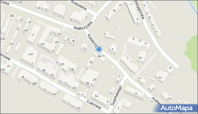 Wrocław, Wałbrzyska, 7F, mapa Wrocławia