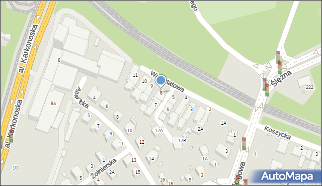 Wrocław, Warsztatowa, 8, mapa Wrocławia