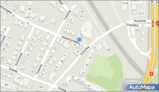 Wrocław, Wawrzyniaka Piotra, ks., 1, mapa Wrocławia