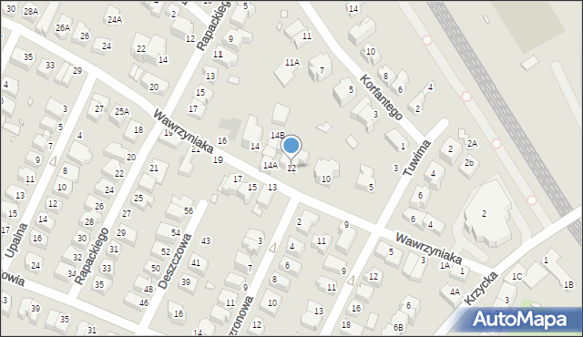 Wrocław, Wawrzyniaka Piotra, ks., 12, mapa Wrocławia