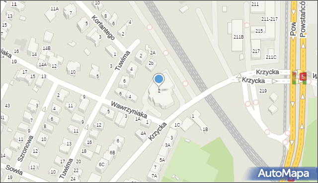 Wrocław, Wawrzyniaka Piotra, ks., 2, mapa Wrocławia