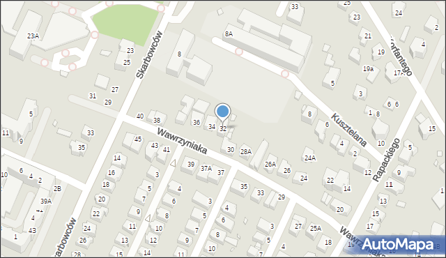 Wrocław, Wawrzyniaka Piotra, ks., 32, mapa Wrocławia