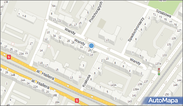 Wrocław, Wandy, 14-16, mapa Wrocławia