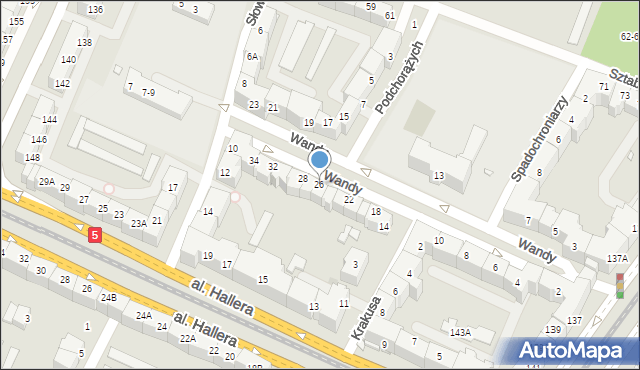 Wrocław, Wandy, 26, mapa Wrocławia