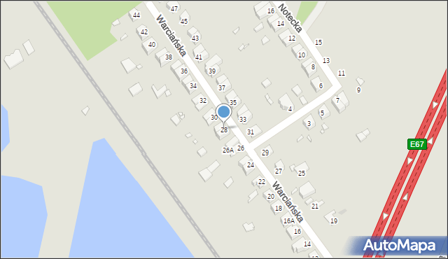 Wrocław, Warciańska, 28, mapa Wrocławia