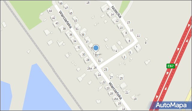 Wrocław, Warciańska, 33, mapa Wrocławia