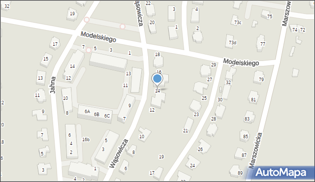 Wrocław, Wąsowicza Józefa, 14, mapa Wrocławia