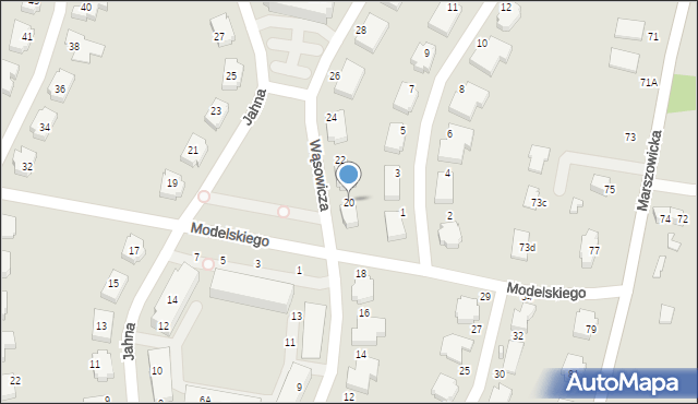 Wrocław, Wąsowicza Józefa, 20, mapa Wrocławia