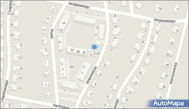 Wrocław, Wąsowicza Józefa, 7, mapa Wrocławia