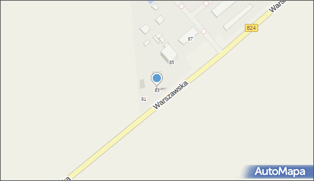 Wronów, Warszawska, 83, mapa Wronów