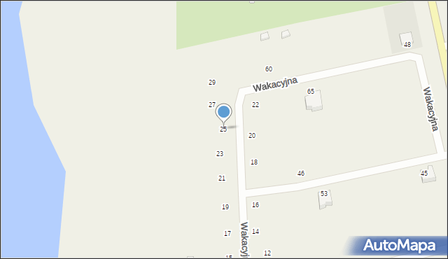 Wrzosowo, Wakacyjna, 25, mapa Wrzosowo