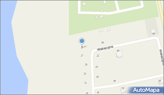 Wrzosowo, Wakacyjna, 29, mapa Wrzosowo