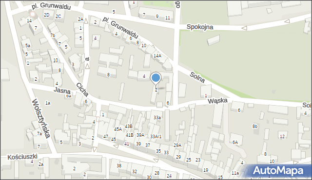 Wschowa, Wąska, 2, mapa Wschowa