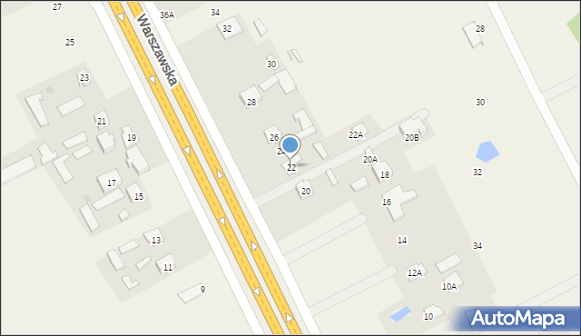 Wsola, Warszawska, 22, mapa Wsola