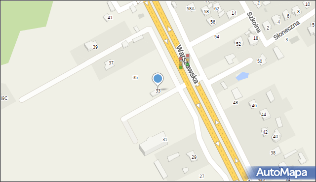 Wsola, Warszawska, 33, mapa Wsola