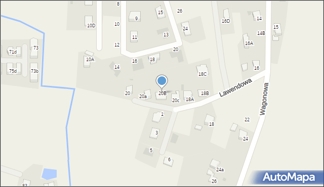 Wyry, Wagonowa, 20B, mapa Wyry