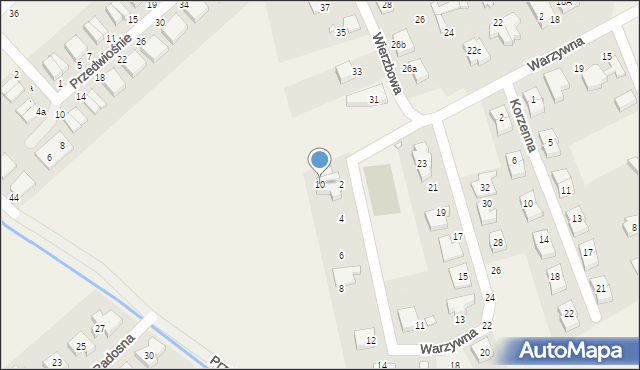 Wysogotowo, Warzywna, 10, mapa Wysogotowo