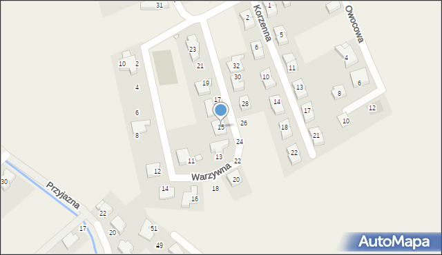 Wysogotowo, Warzywna, 15, mapa Wysogotowo