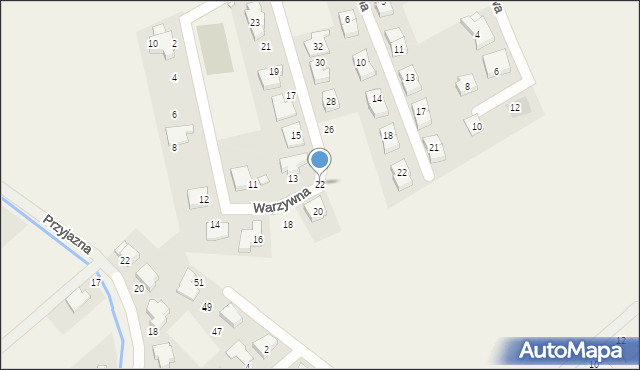Wysogotowo, Warzywna, 22, mapa Wysogotowo