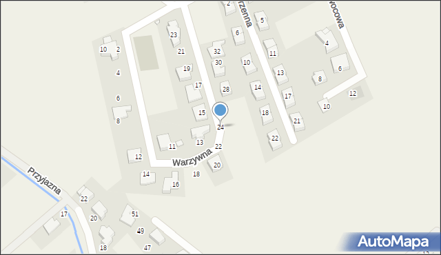 Wysogotowo, Warzywna, 24, mapa Wysogotowo