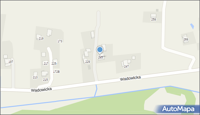 Wysoka, Wadowicka, 245, mapa Wysoka