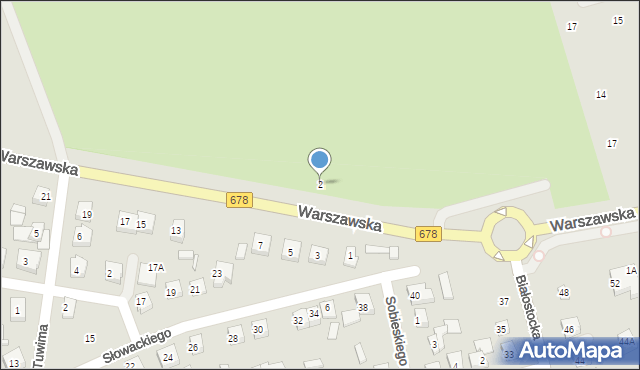 Wysokie Mazowieckie, Warszawska, 2, mapa Wysokie Mazowieckie