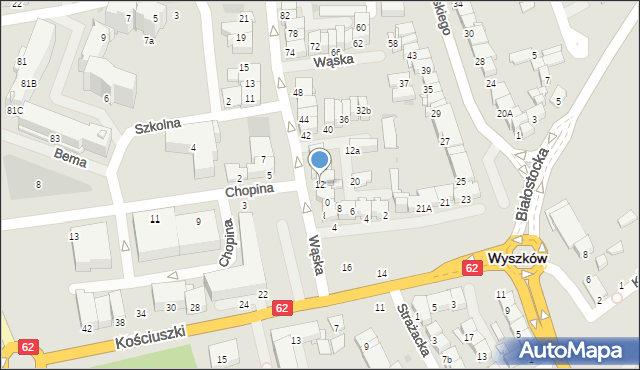 Wyszków, Wąska, 12, mapa Wyszków