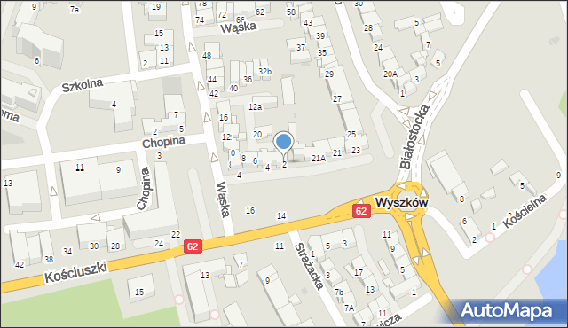 Wyszków, Wąska, 2, mapa Wyszków