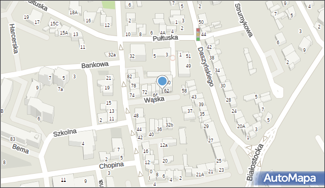 Wyszków, Wąska, 64, mapa Wyszków