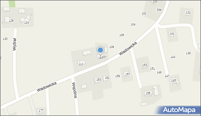 Wyźrał, Wadowicka, 110, mapa Wyźrał