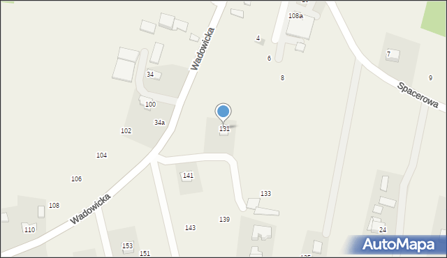 Wyźrał, Wadowicka, 131, mapa Wyźrał